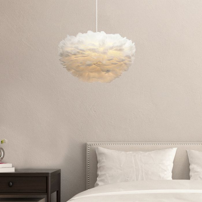 Lampada a sospensione bianca in tessuto, Suzie