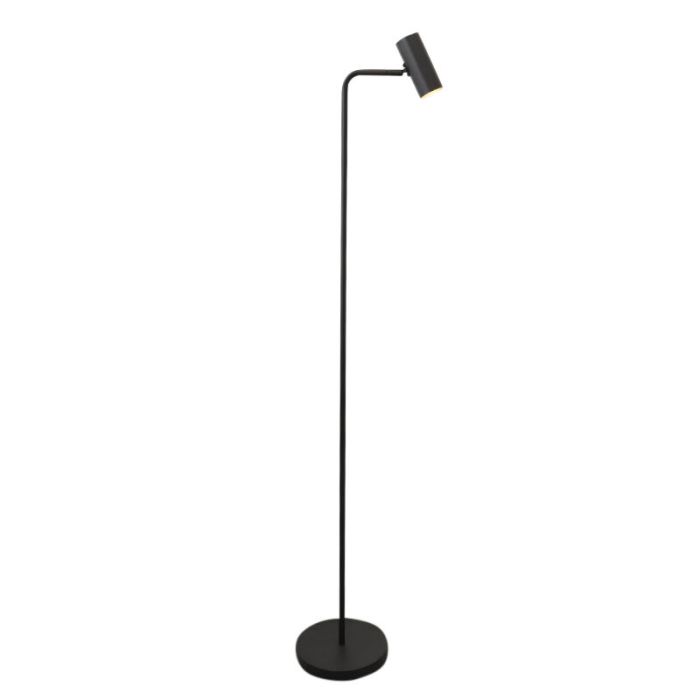 Lampada da terra nera moderna, Carlos, con interruttore