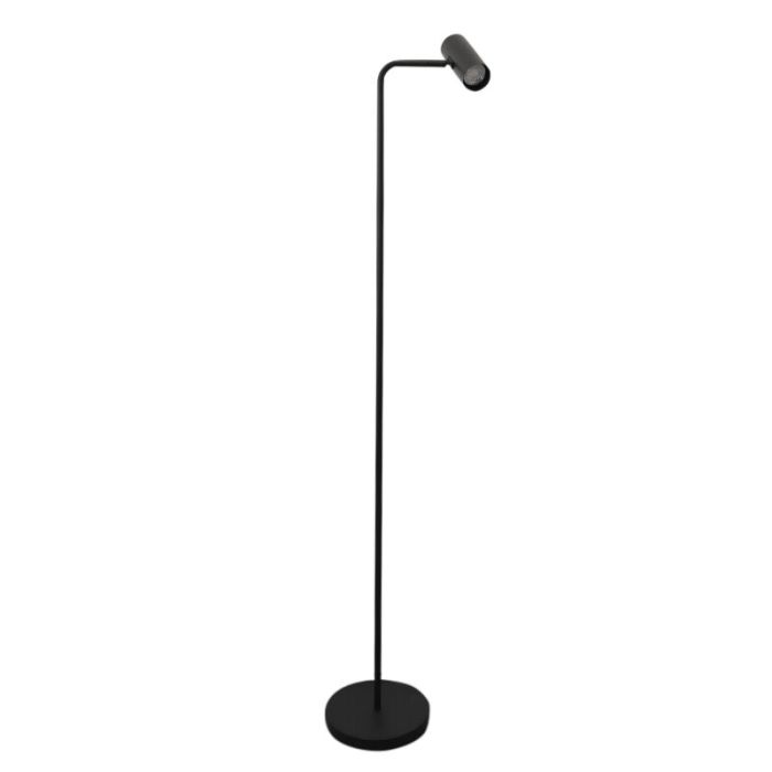 Lampada da terra nera moderna, Carlos, con interruttore