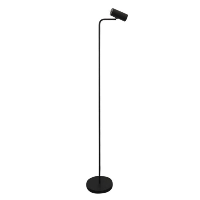 Lampada da terra nera moderna, Carlos, con interruttore