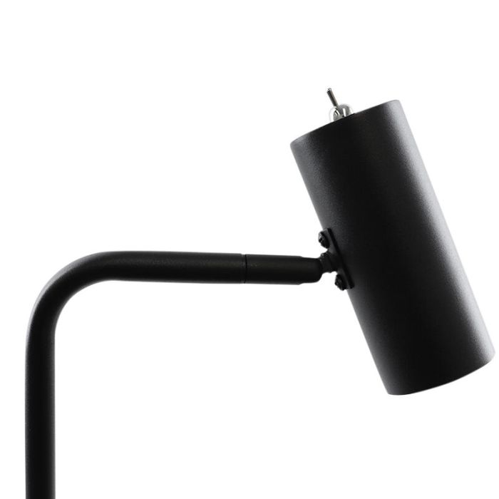 Lampada da terra nera moderna, Carlos, con interruttore