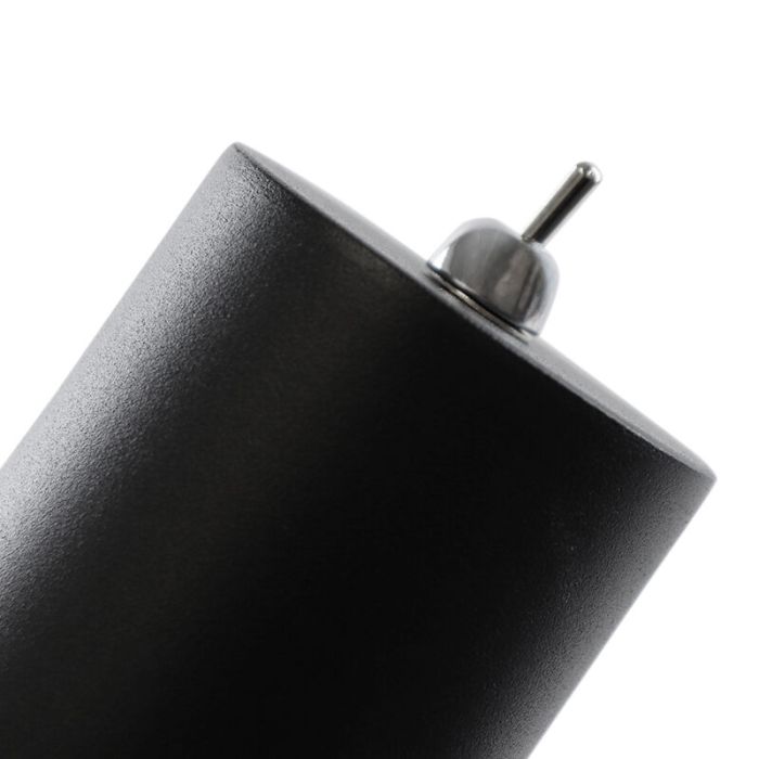 Lampada da terra nera moderna, Carlos, con interruttore
