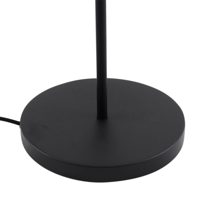 Lampada da terra nera moderna, Carlos, con interruttore