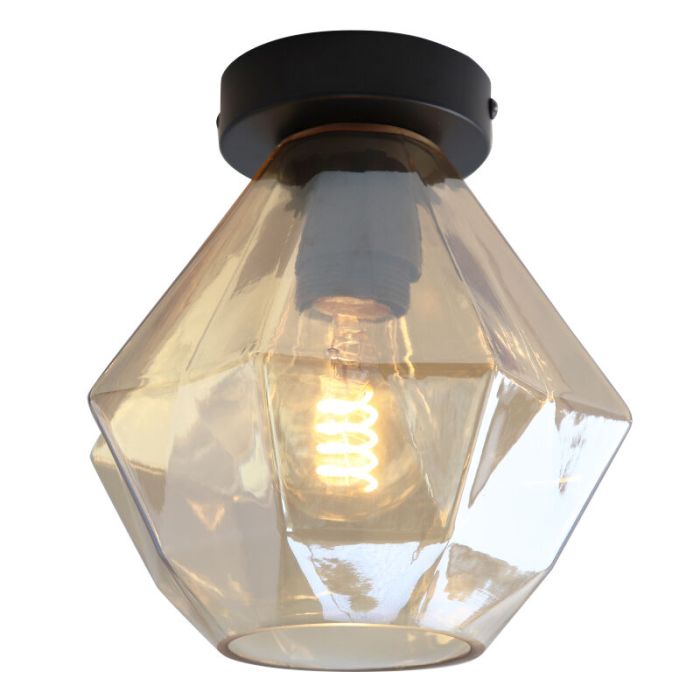 Lampada da soffitto ambrata retrò, Anoek