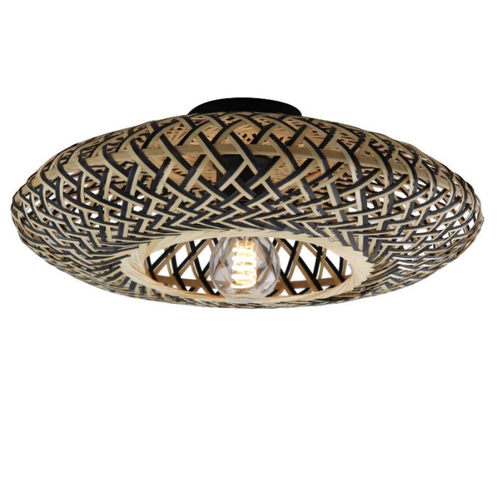 Plafoniera in rattan marrone, Heimen