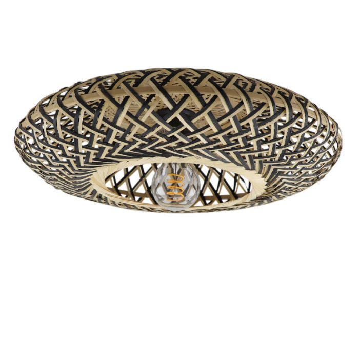 Plafoniera in rattan marrone, Heimen