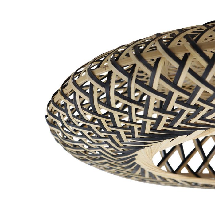 Plafoniera in rattan marrone, Heimen