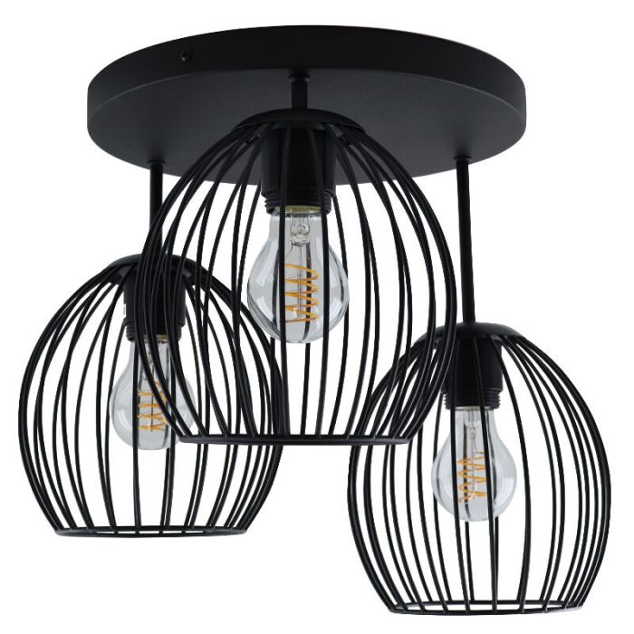 Lampada da soffitto nera industriale, Wiro