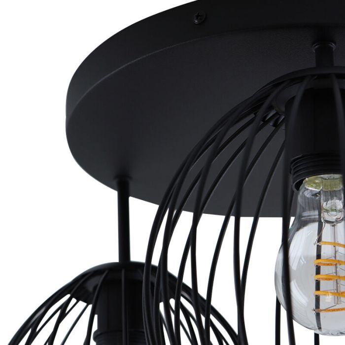 Lampada da soffitto nera industriale, Wiro