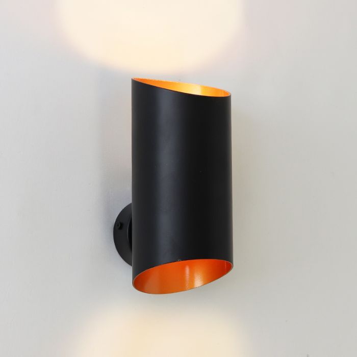 Lampada da parete up down nera moderna, Dillan