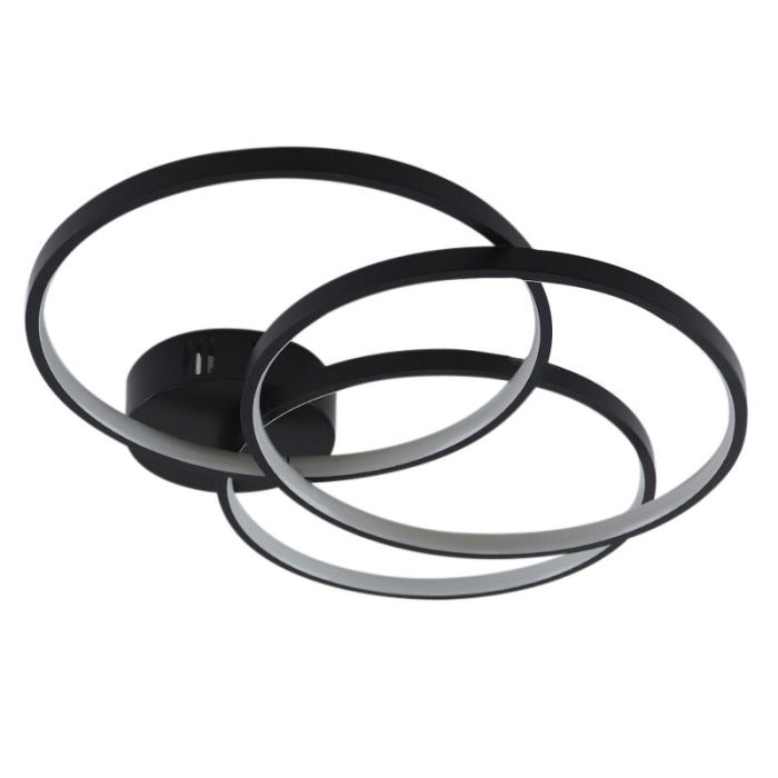 Plafoniera nera design, Giorgio, 42W, 3000K LED