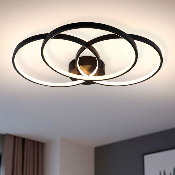 Plafoniera nera design, Giorgio, 42W, 3000K LED