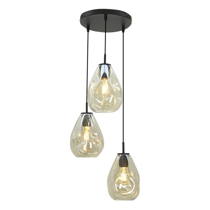 Lampada a sospensione ambrata design, Evito