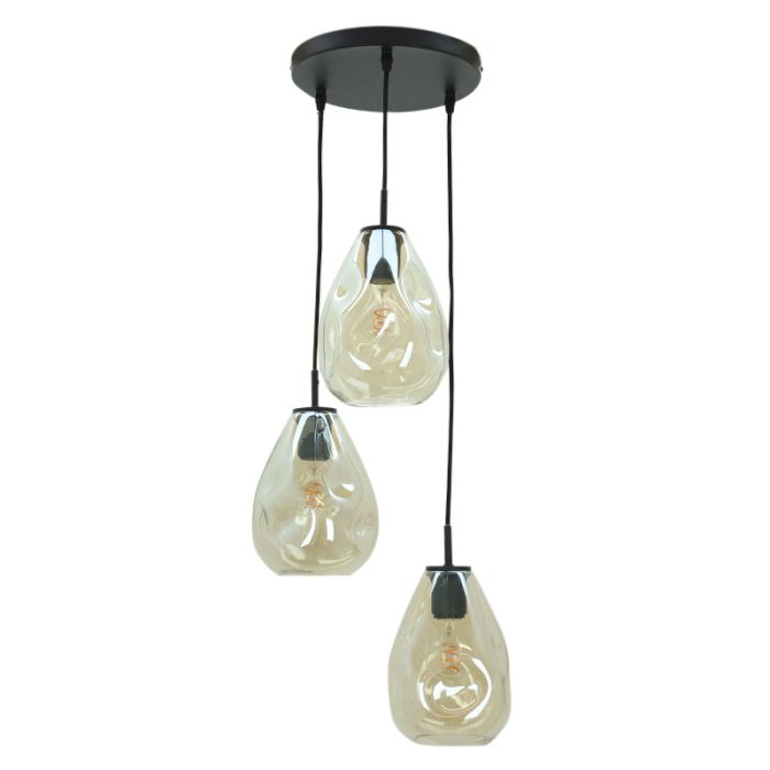 Lampada a sospensione ambrata design, Evito