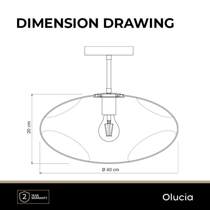 Lampada da soffitto ambrata design, Evita