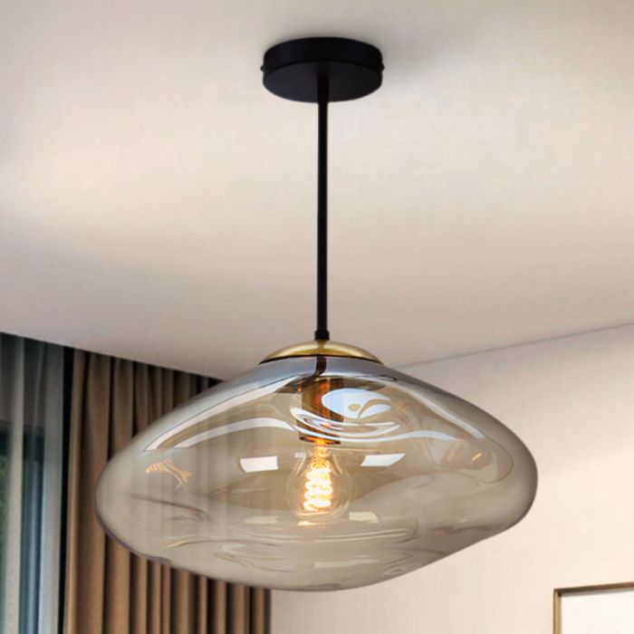 Lampada da soffitto ambrata design, Evita