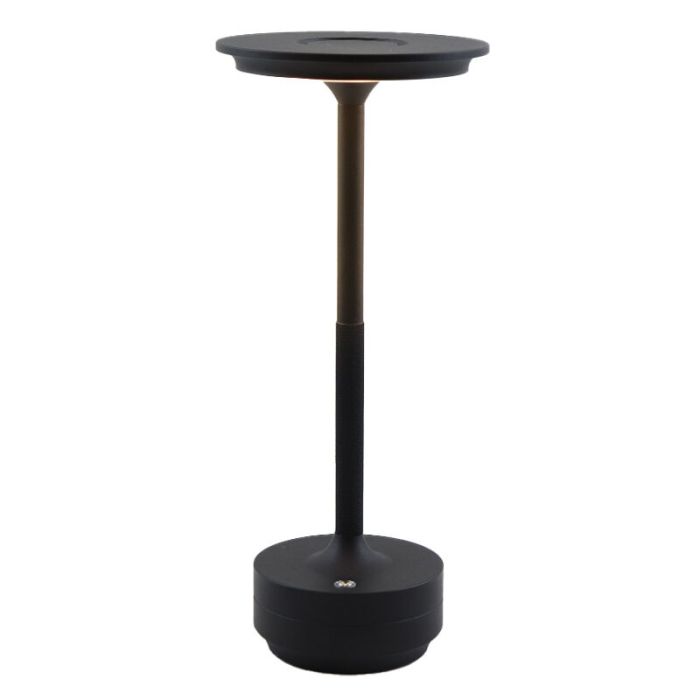 Lampada da tavolo ricaricabile nera moderna, Arvind, 3W, bianco regolabile tra caldo e freddo LED, con interruttore