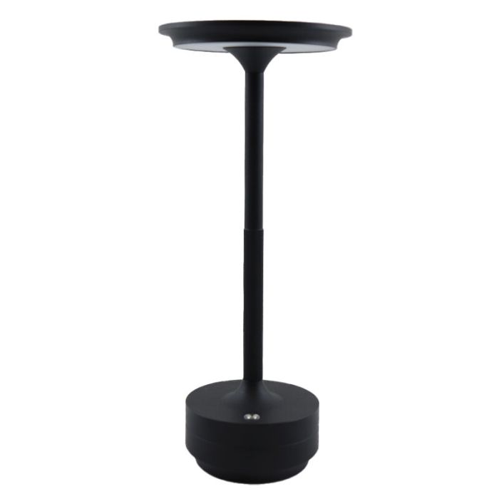 Lampada da tavolo ricaricabile nera moderna, Arvind, 3W, bianco regolabile tra caldo e freddo LED, con interruttore