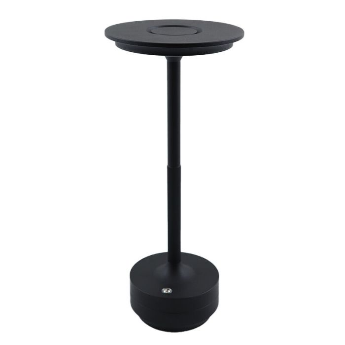 Lampada da tavolo ricaricabile nera moderna, Arvind, 3W, bianco regolabile tra caldo e freddo LED, con interruttore