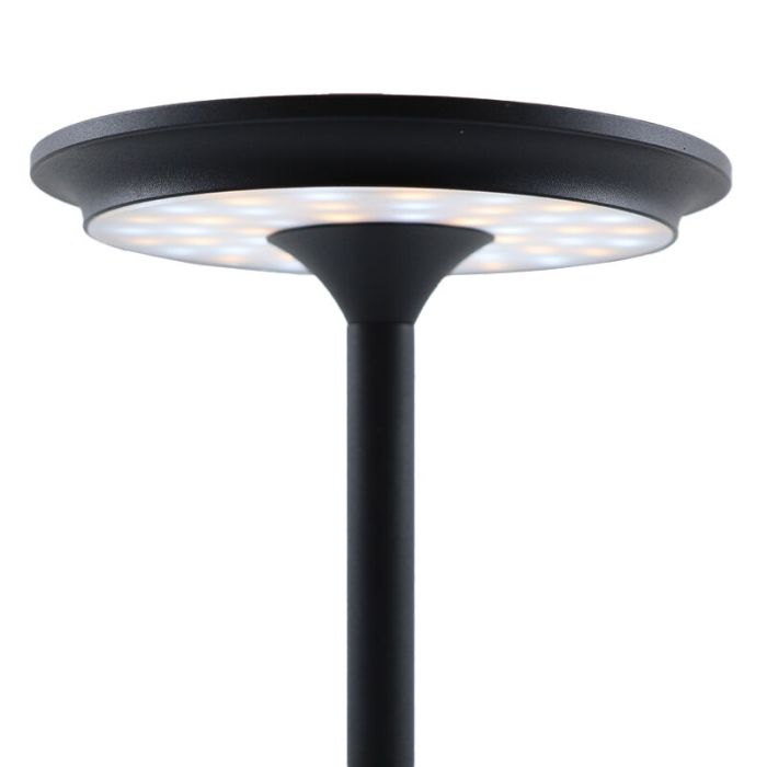 Lampada da tavolo ricaricabile nera moderna, Arvind, 3W, bianco regolabile tra caldo e freddo LED, con interruttore