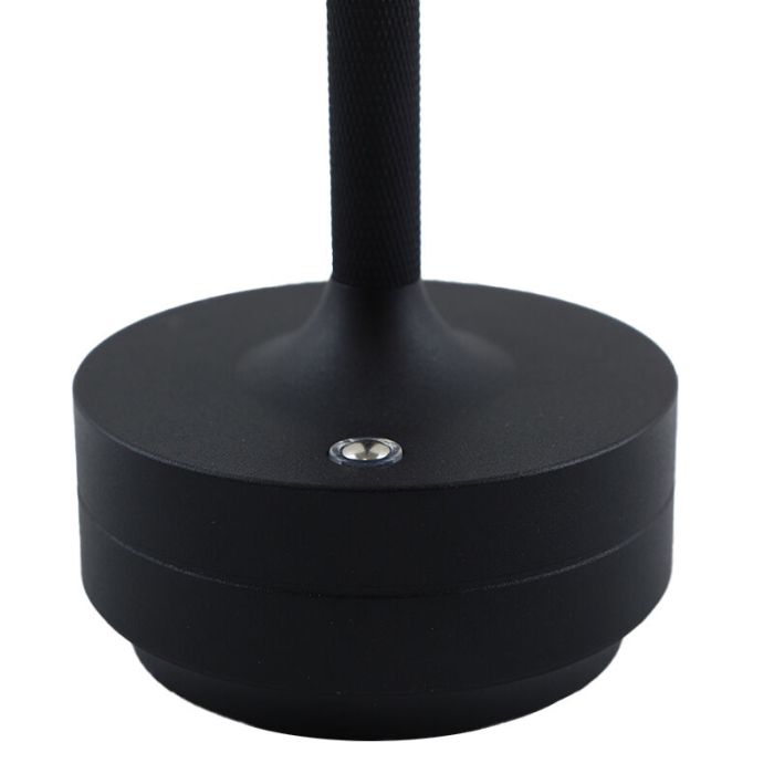 Lampada da tavolo ricaricabile nera moderna, Arvind, 3W, bianco regolabile tra caldo e freddo LED, con interruttore