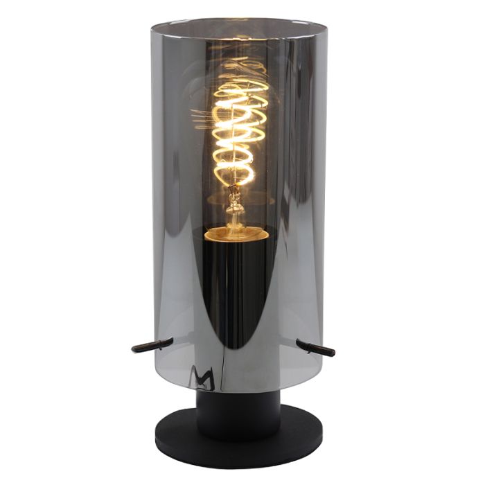 Lampada da tavolo grigia design, Dilaram, con interruttore