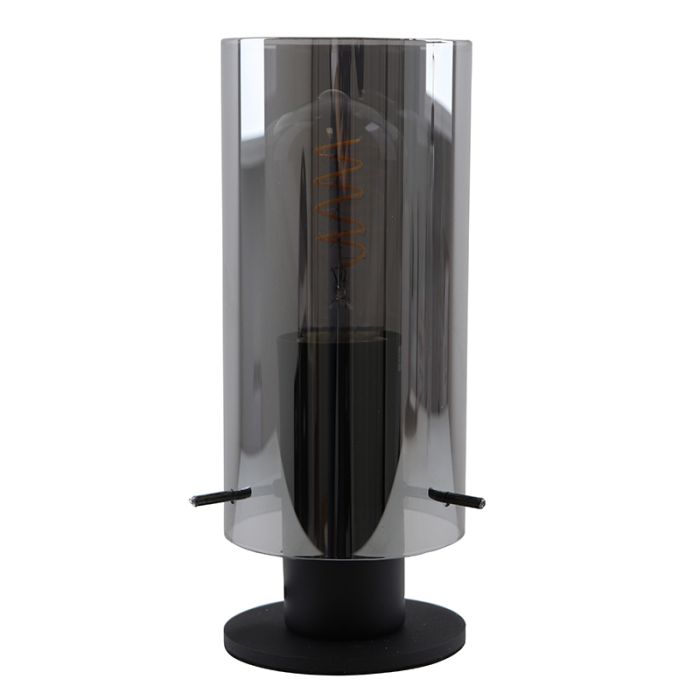 Lampada da tavolo grigia design, Dilaram, con interruttore