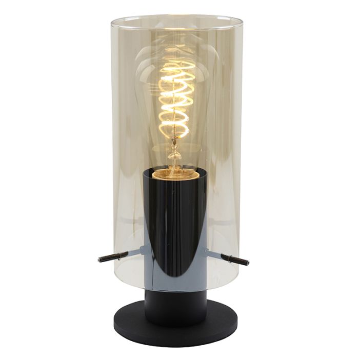 Lampada da tavolo ambrata design, Dilaram, con interruttore