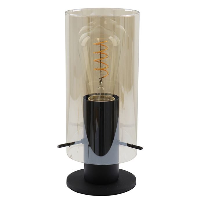 Lampada da tavolo ambrata design, Dilaram, con interruttore