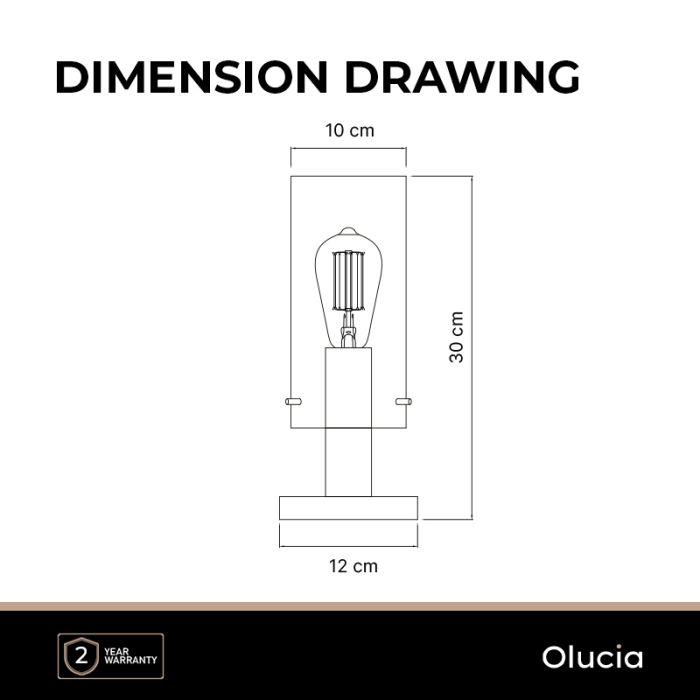 Lampada da tavolo ambrata design, Dilaram, con interruttore