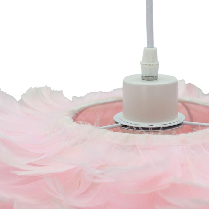 Lampada a sospensione rosa in tessuto, Suzie