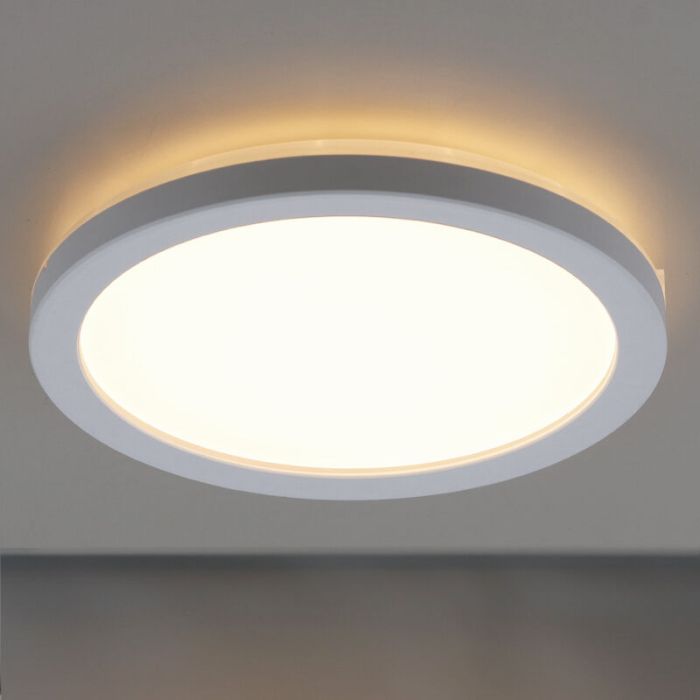 Lampada da soffitto da bagno bianca in plastica, Shivani, 15W, 3000K LED, IP44