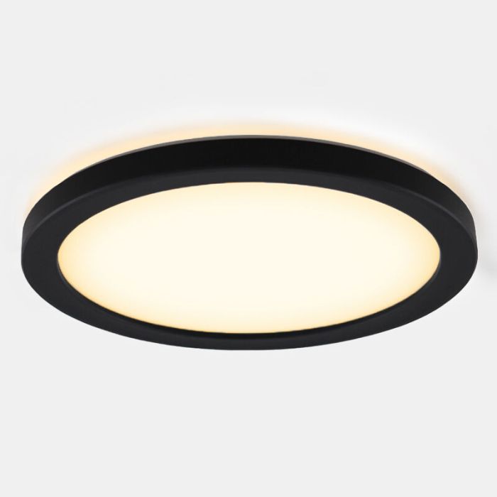 Lampada da soffitto da bagno nera in plastica, Shivani, 8W, 3000K LED, IP44
