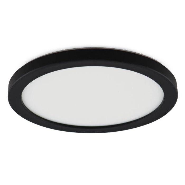 Lampada da soffitto da bagno nera in plastica, Shivani, 8W, 3000K LED, IP44