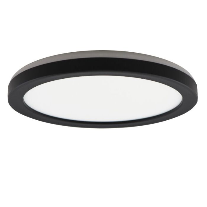 Lampada da soffitto da bagno nera in plastica, Shivani, 8W, 3000K LED, IP44