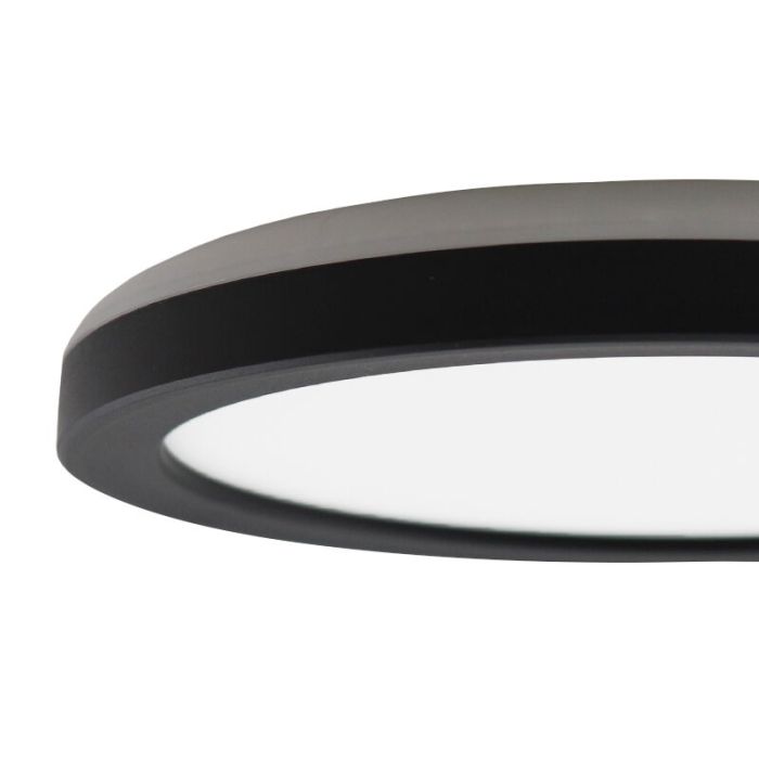 Lampada da soffitto da bagno nera in plastica, Shivani, 8W, 3000K LED, IP44