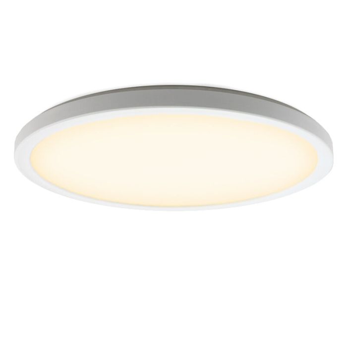 Plafoniera bianca in plastica, Shona, 18W, 3000K LED, dimmer in 3 fasi