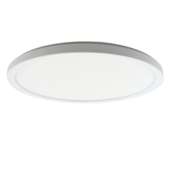 Plafoniera bianca in plastica, Shona, 18W, 3000K LED, dimmer in 3 fasi