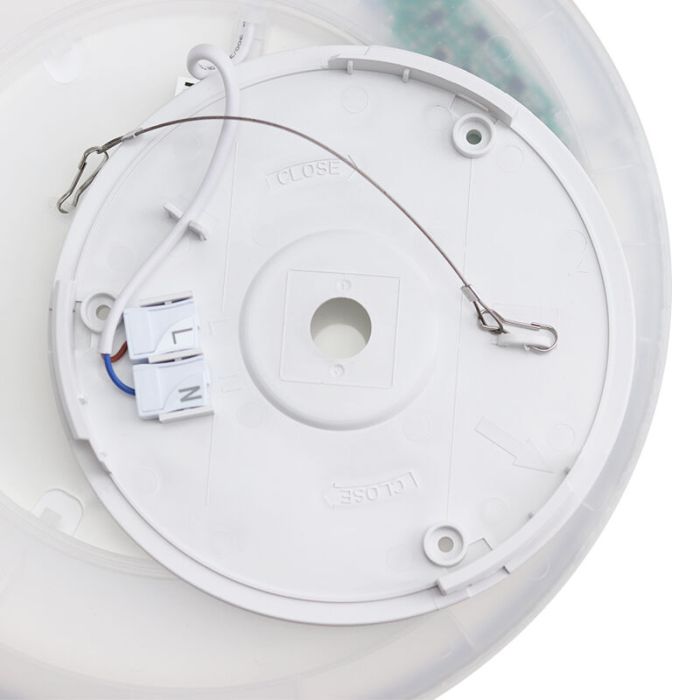Plafoniera bianca in plastica, Shona, 18W, 3000K LED, dimmer in 3 fasi