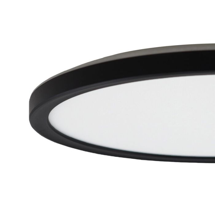 Plafoniera nera in plastica, Shona, 18W, 3000K LED, dimmer in 3 fasi