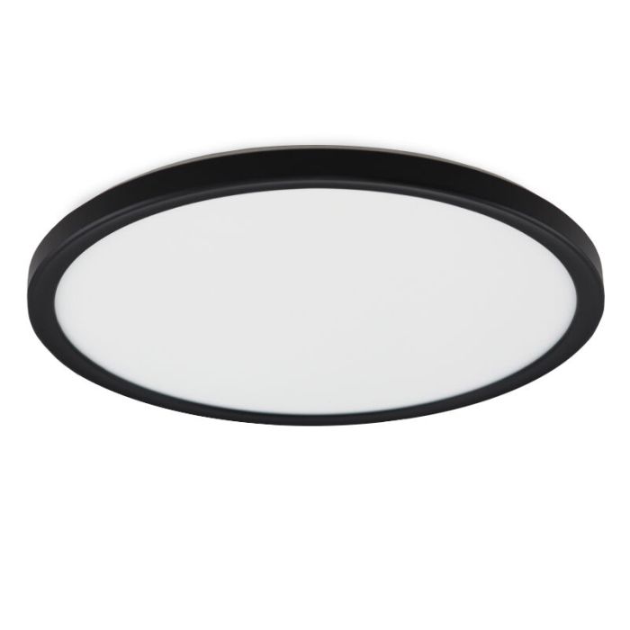 Plafoniera nera in plastica, Shona, 22W, 3000K LED, dimmer in 3 fasi