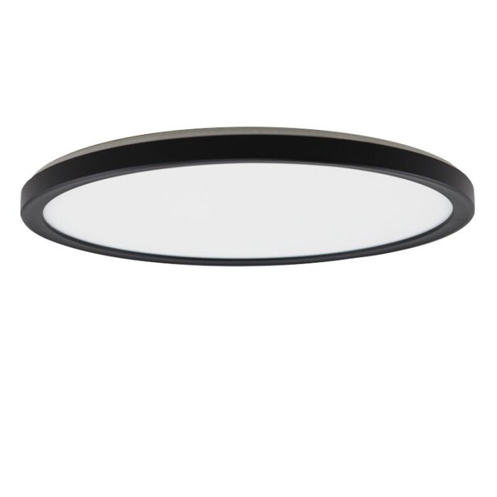 Plafoniera nera in plastica, Shona, 22W, 3000K LED, dimmer in 3 fasi