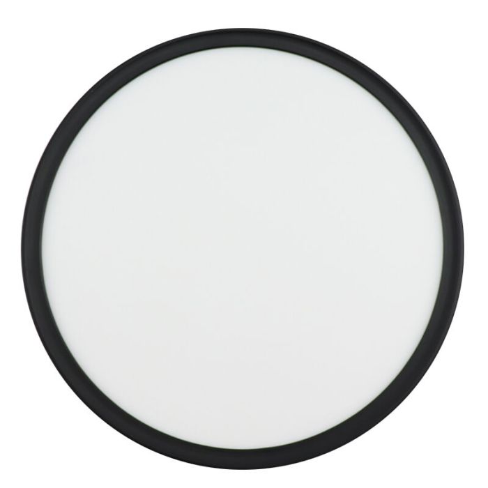 Plafoniera nera in plastica, Shona, 22W, 3000K LED, dimmer in 3 fasi