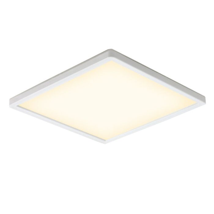 Plafoniera bianca in plastica, Shona, 18W, 3000K LED, dimmer in 3 fasi