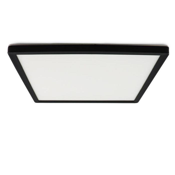 Plafoniera nera in plastica, Shona, 22W, 3000K LED, dimmer in 3 fasi