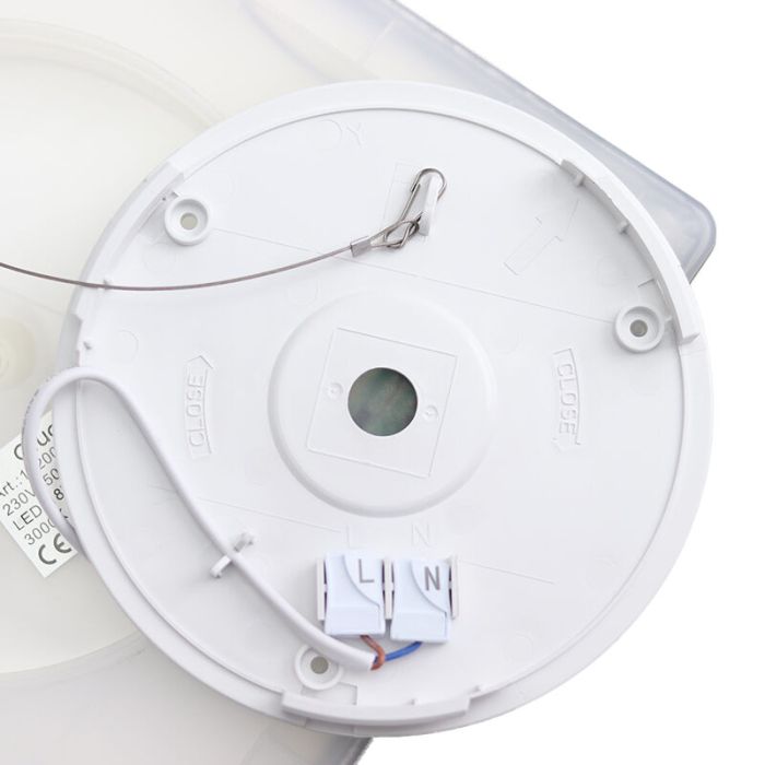 Plafoniera nera in plastica, Shona, 22W, 3000K LED, dimmer in 3 fasi