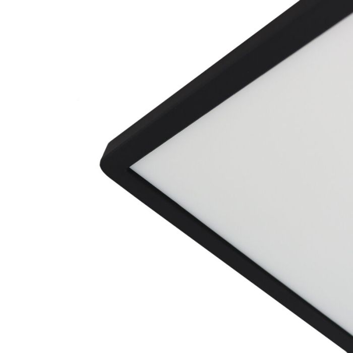 Plafoniera nera in plastica, Shona, 22W, 3000K LED, dimmer in 3 fasi
