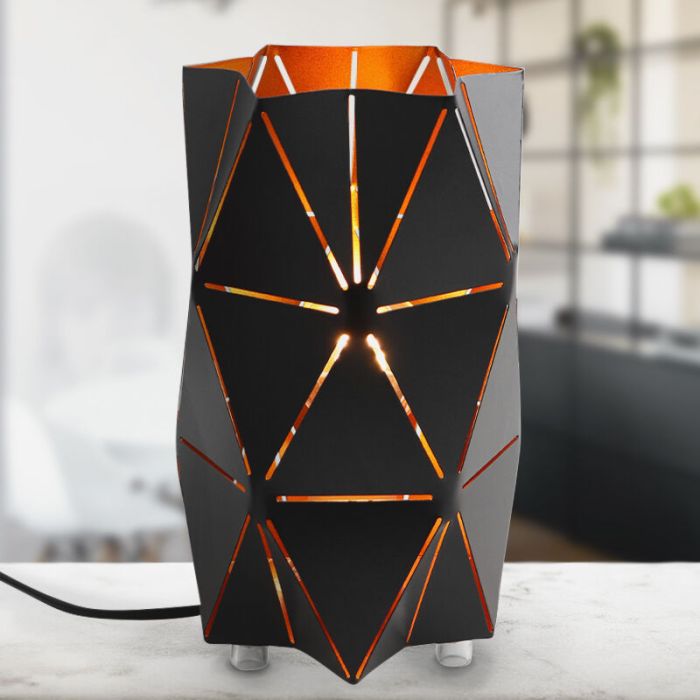 Lampada da tavolo dorata moderna, Sivar, con interruttore