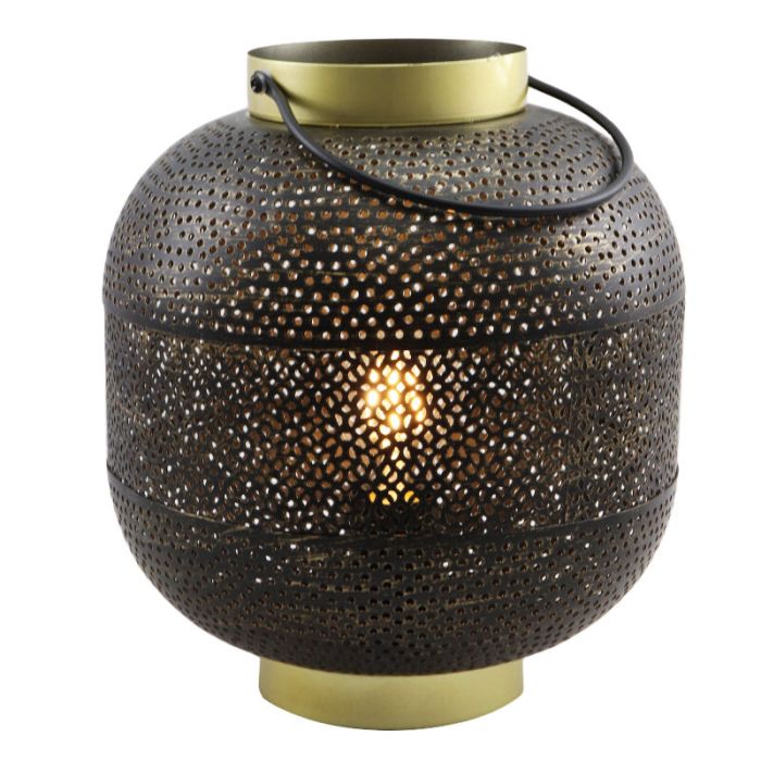 Lampada da tavolo dorata moderna, Sivar, con interruttore