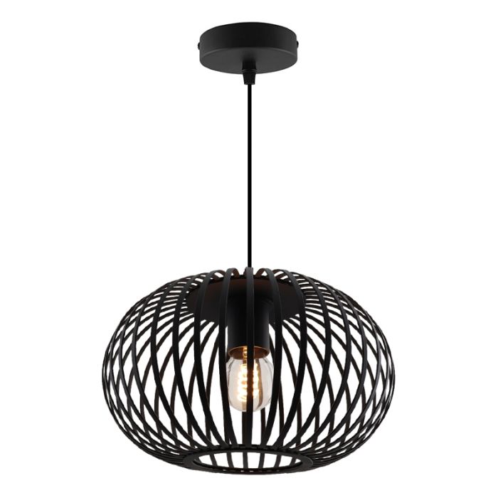 Lampada a sospensione nera industriale, Lieve